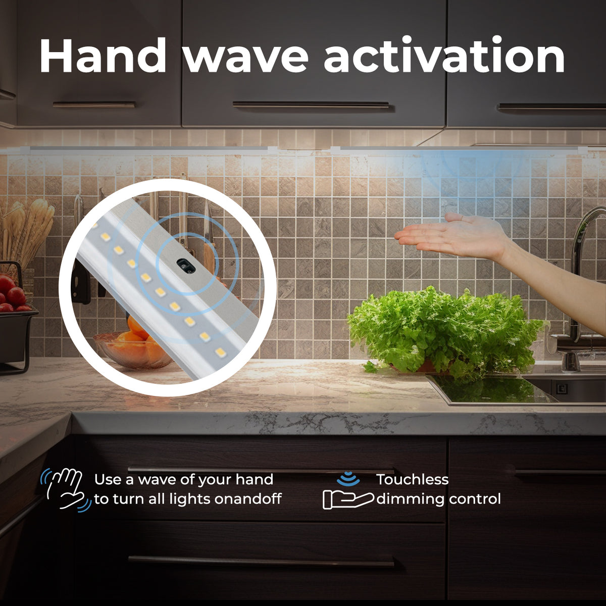 White Finish 12 inch Panel LED Dimmable Under Lighting EShine