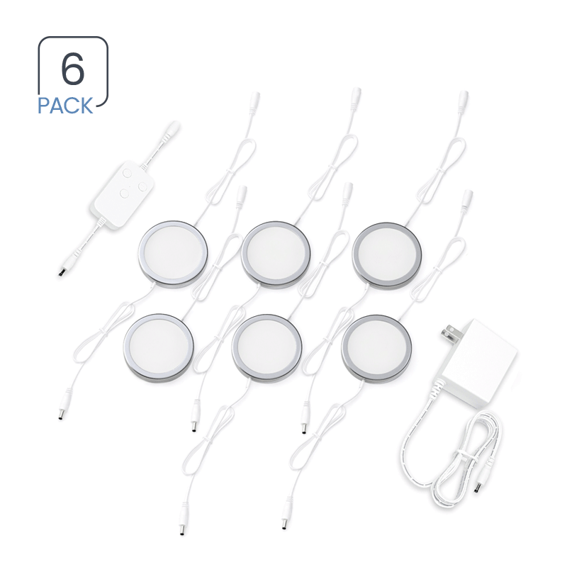 6 pack White Smart Dimmable LED Puck Lights Works with Alexa, Google –  EShine
