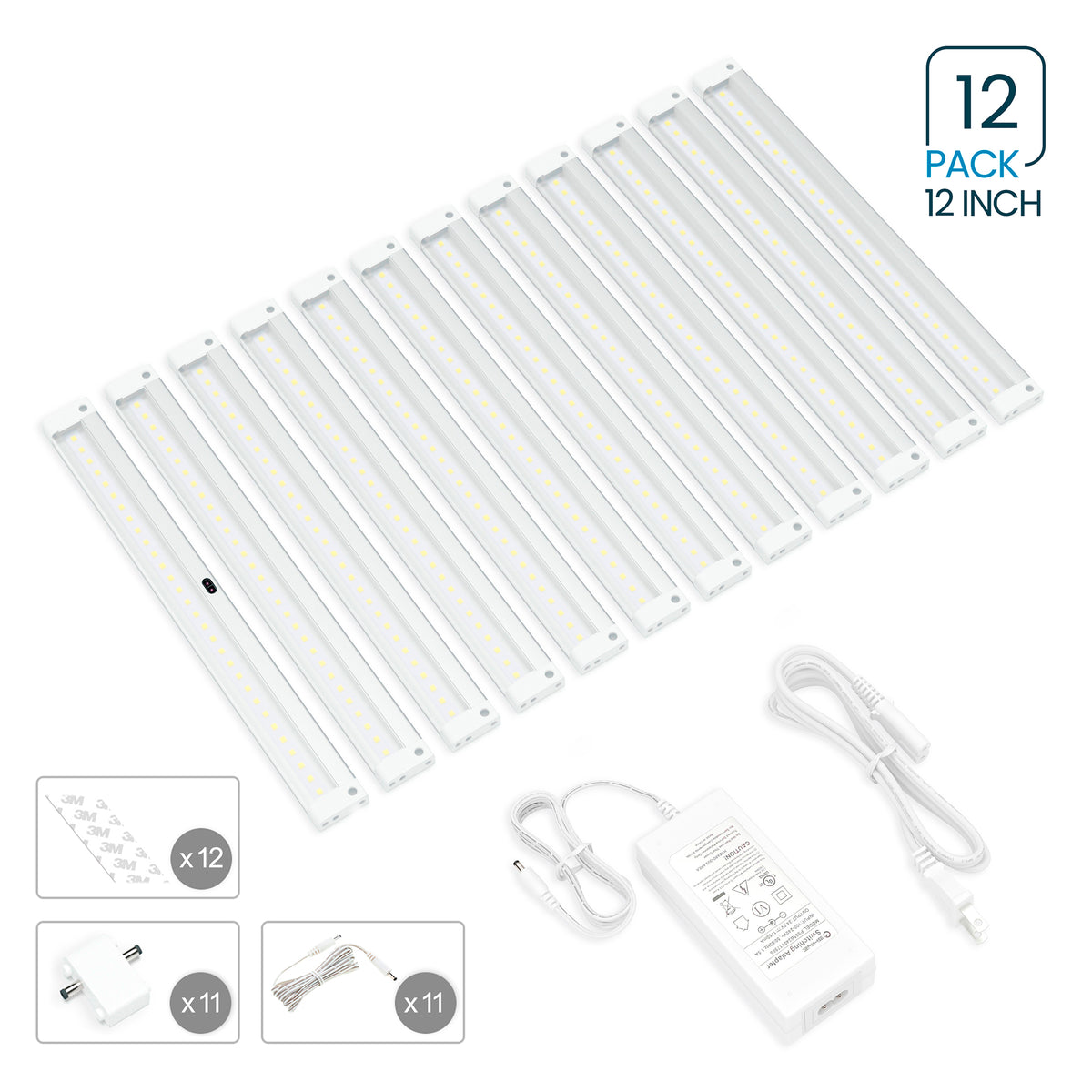 White Finish 12 12 inch Panels LED Dimmable Under Cabinet Lighting – EShine