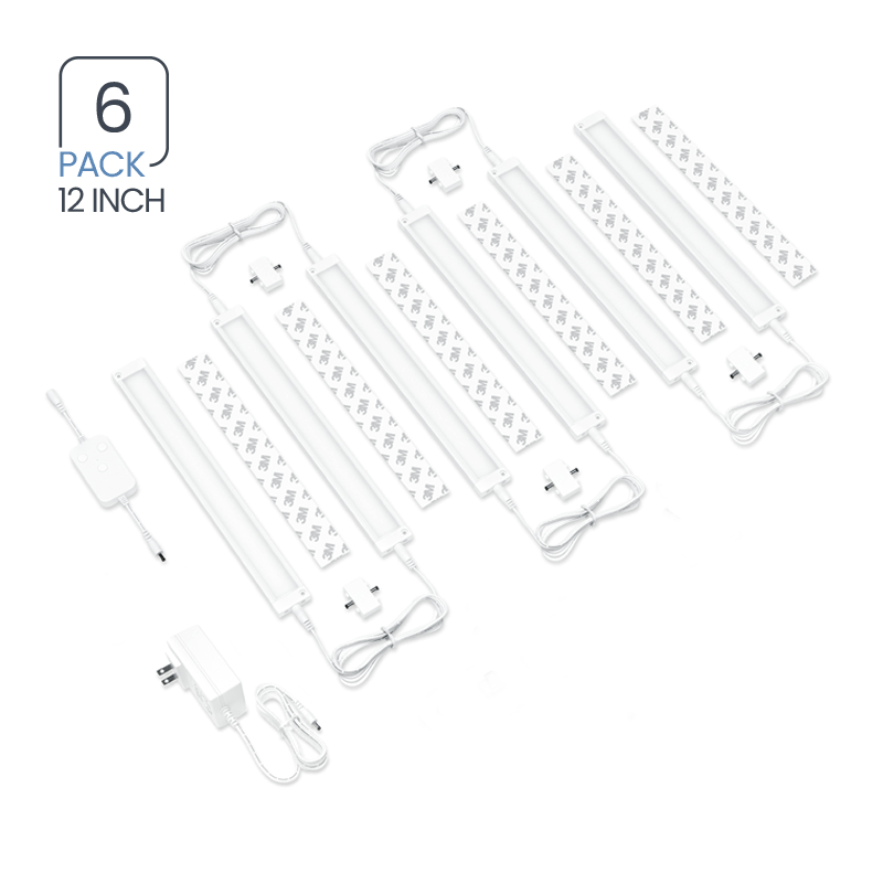 6 pack 12 inch White Smart Dimmable LED Under Cabinet Lighting Kit Works with Alexa Google